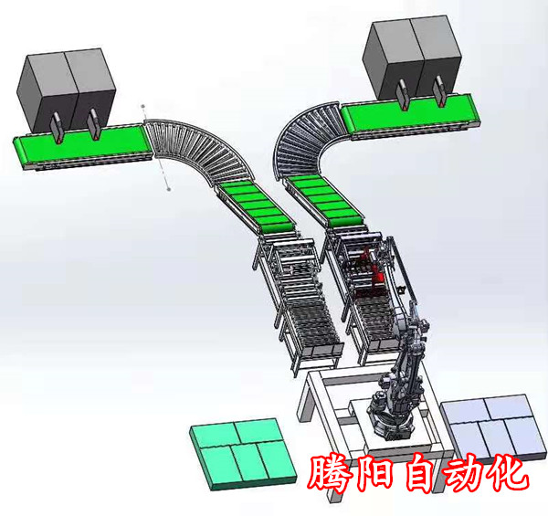 工业机器人码垛机流水线